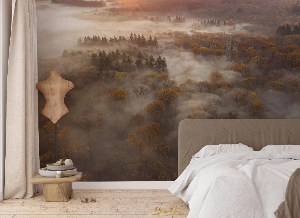 Cloudy Magical Forest Wallpaper image 1