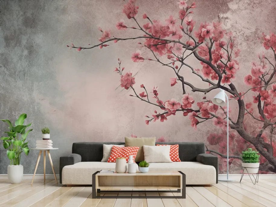 Vintage Flowers Grey Wallpaper Murals image 4