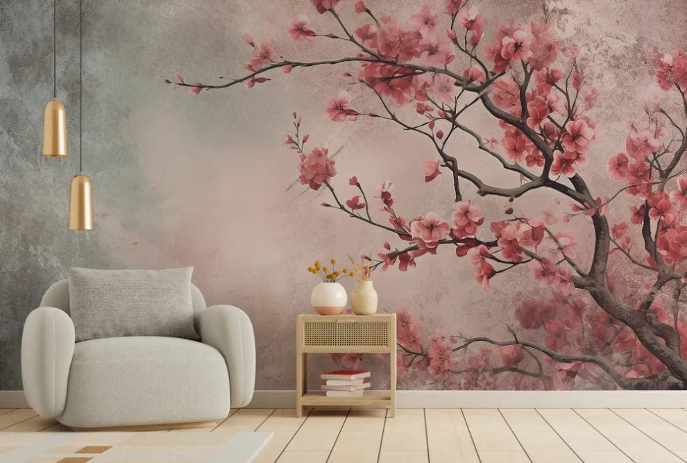 Vintage Flowers Grey Wallpaper Murals image 5