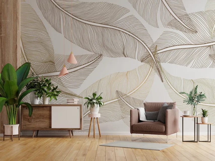 Vector Abstract Light Golden Wallpaper Murals image 3