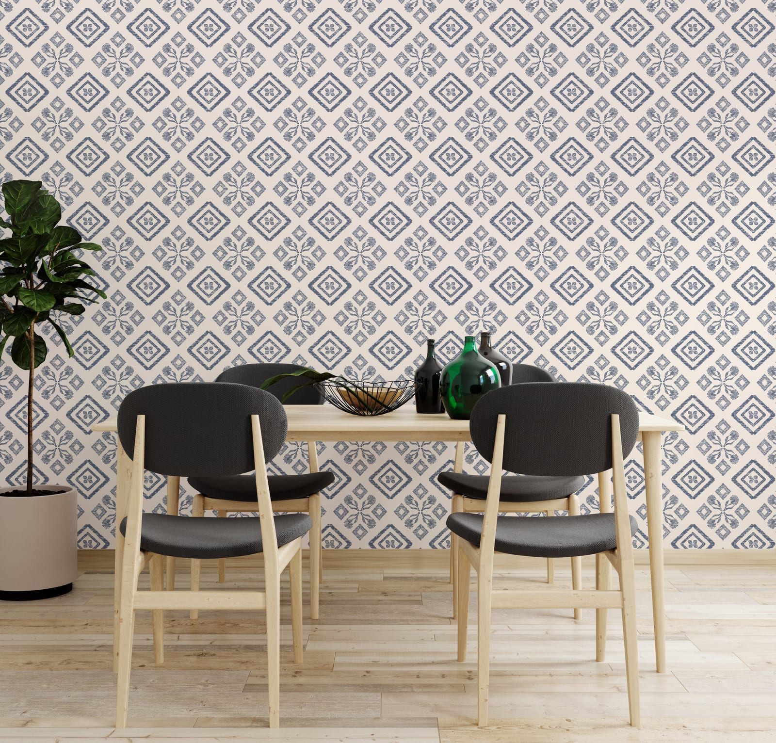 Decorative Moroccan geometric wall art for dining backsplash feature wall