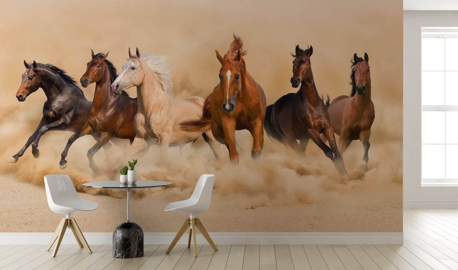 Running Horses Wallpaper | Wild Desert Horse Peel And Stick Wall Mural