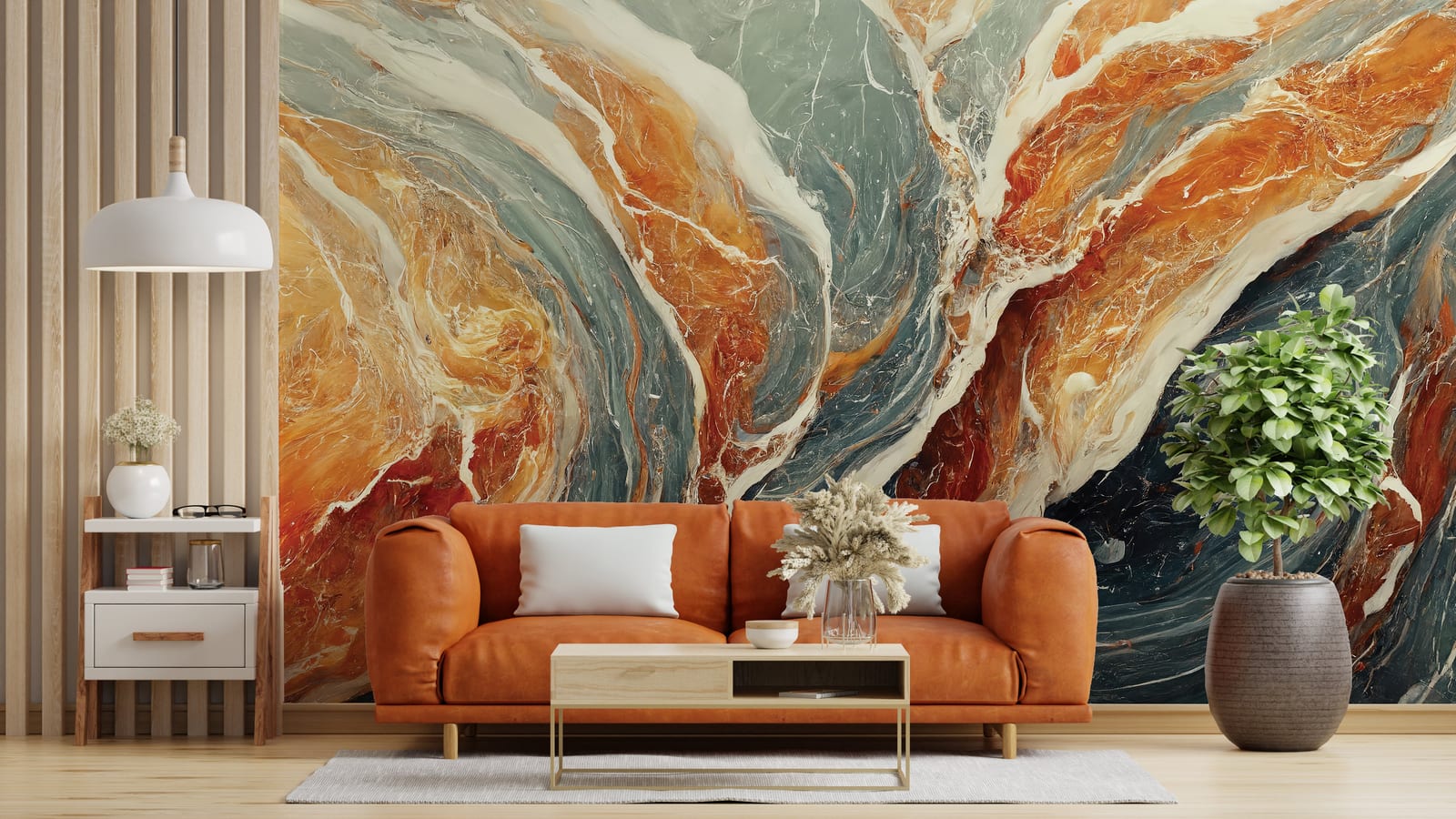 Luxury stone texture removable mural for stylish living area interior design