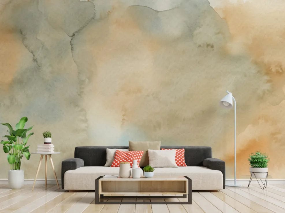 Yellow Watercolor Ombre Wallpaper Mural Wall Decor image 2