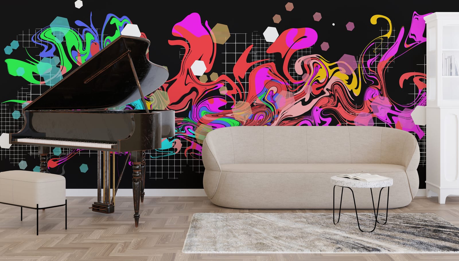 Urban street style wallpaper for modern entertainment room background