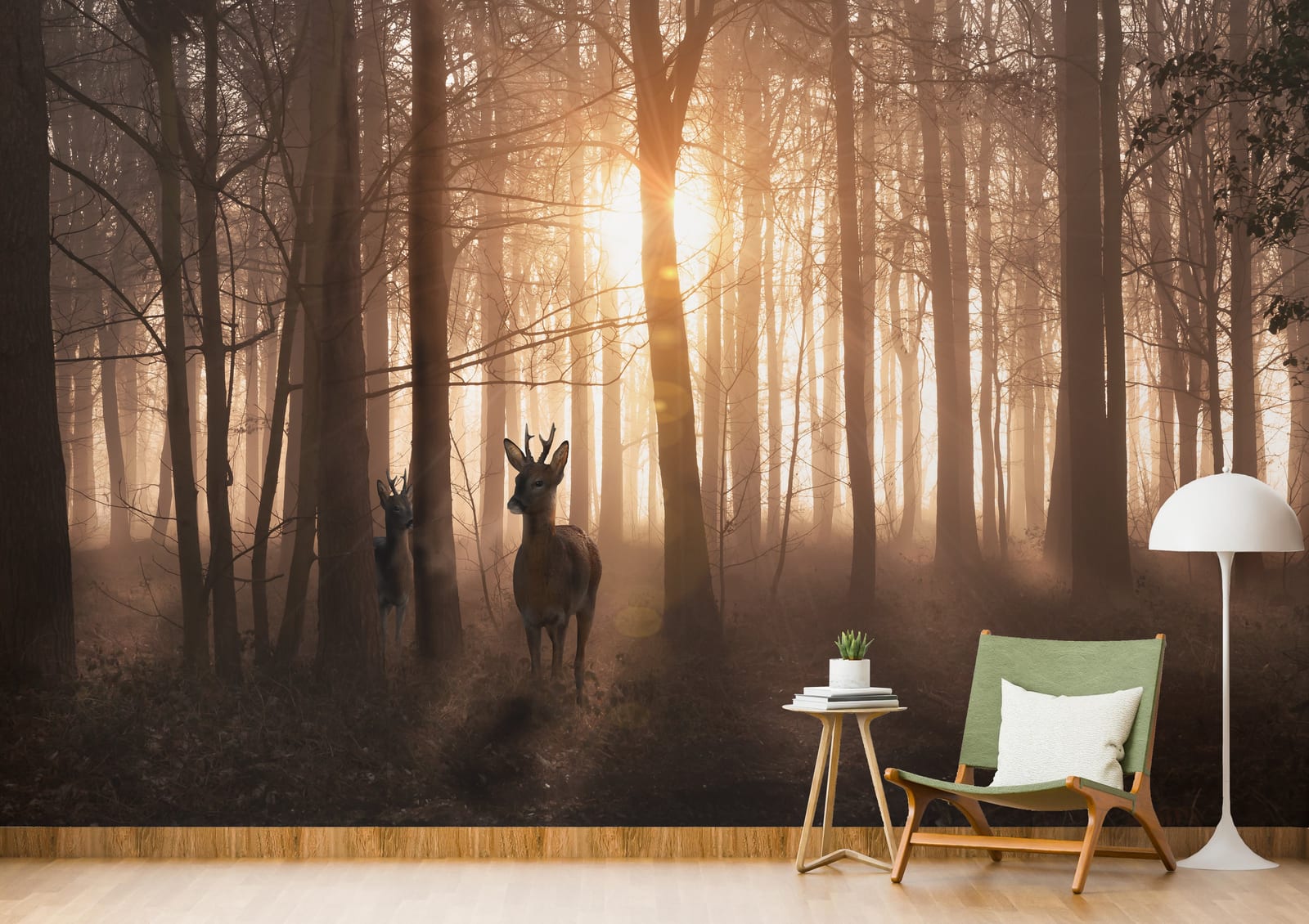 Wildlife-Inspired Forest Wallpaper