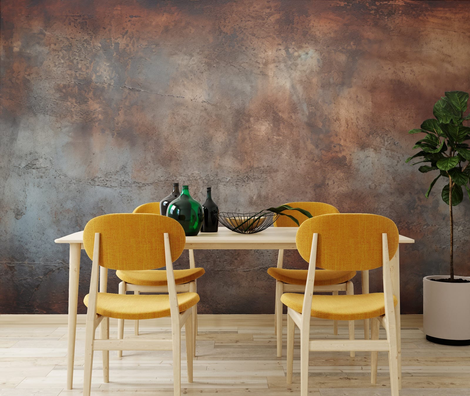 Industrial Rust Brown Gray Wall Mural | Metal Peel And Stick Wallpaper