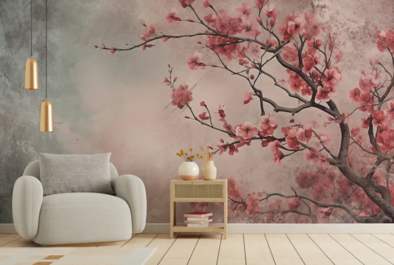 Beautiful Pink Flora Wallpaper for Wall