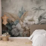 Best Bedroom Green Leaf Wallpaper for Wall White Flowers Best Bedroom Green Leaf Wallpaper for Wall White Flowers