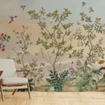 Best Living Room Muted Green Wallpaper for Wall