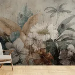 Botanical Hand Drawn Peel and Stick-Wallpaper Botanical Hand Drawn Peel and Stick-Wallpaper White Flowers Beauty and Lovely Interior Design for wall