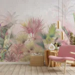 Colorful Leaf Art For Wall Décor beautiful pink large leaves increase the wall beauty
