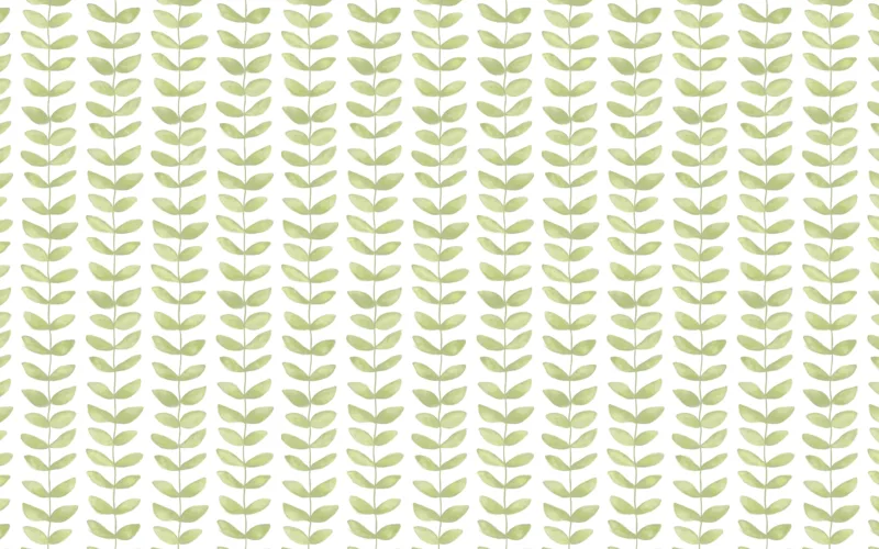 Green Leaf Repeat Pattern Wallpaper Mural