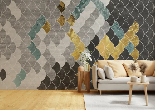Art Deco Hexagonal Pattern Abstract Wall Art