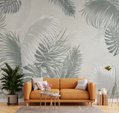 Large Leaf Pattern Wallpaper Mural Bedroom Office Large Leaf Pattern Wallpaper Mural Bedroom Office