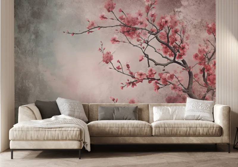 Living Room Best Gray Wall Mural