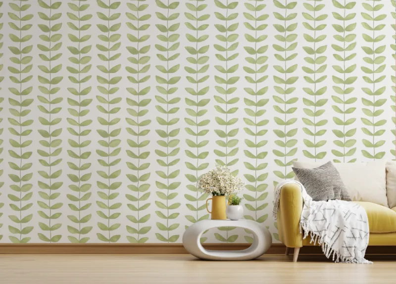 Nature Inspired Green Leaf Wall Mural Décor