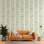 Repeating Leaf Pattern Wallpaper Mural for Bedroom