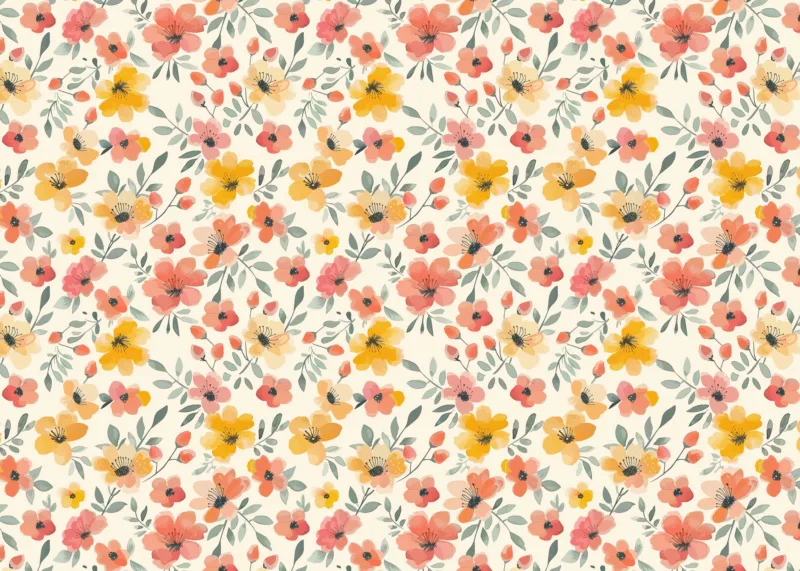 Sweet Flower Watercolor Pattern Wall Mural Sweet Flower Watercolor Pattern Wallpaper For Walls