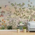 Top Beautiful Flowers and Leaf Wall Mural Top Beautiful Flowers and Leaf Wall Mural