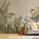 Tropical Leaves Peel And Stick Wall Mural Design