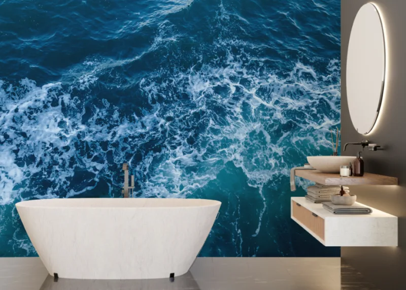 Beautiful Blue Ocean Waves Wallpaper