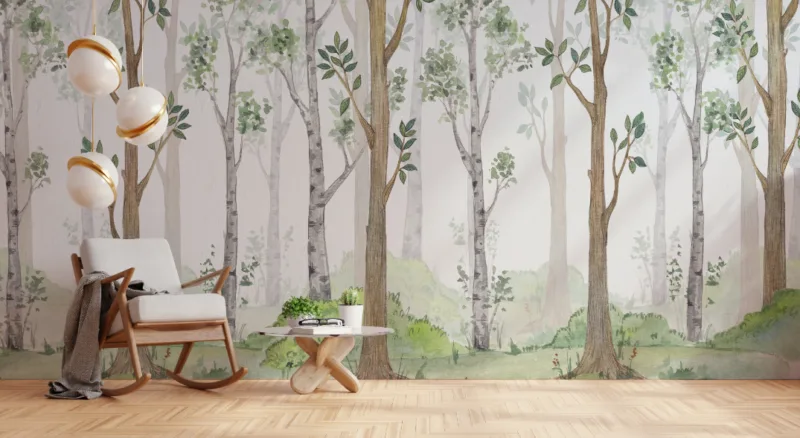 Beautiful Forest Wall Design