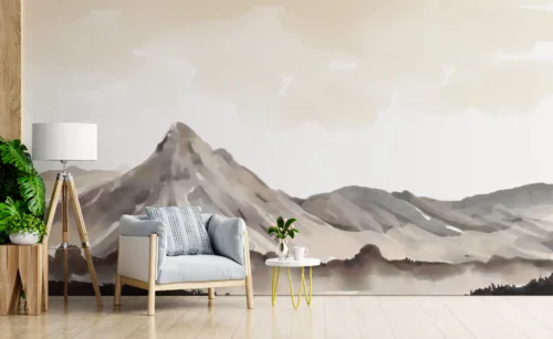 Beige Color Sunset Abstract Wallpaper Bedroom