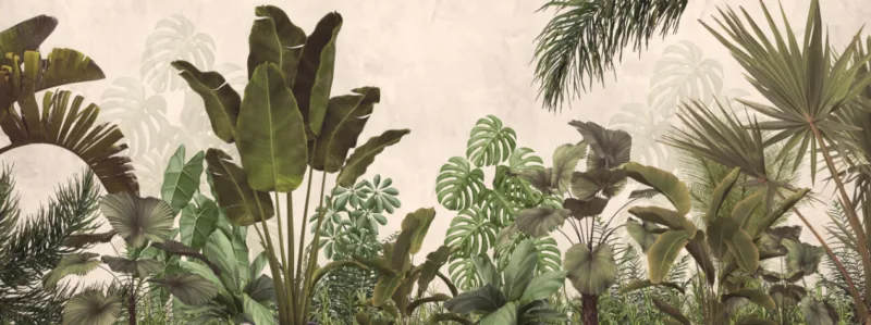 Bohemian Tropical Palm Leaves Wallpaper