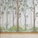 Bright Watercolor Forest Wallpaper