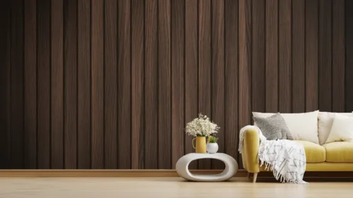 Dark Shade Wood Effect Stripped Wallpaper for Wall