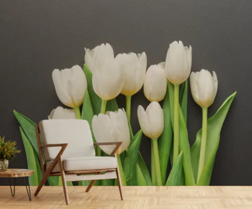 Elegant Tulip Floral Wall Mural Living Room Elegant Tulip Floral Wall Mural Living Room, elevate blank boring wall to designed wall