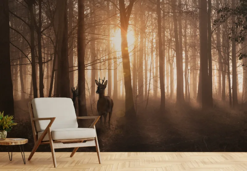 Enchanted Forest with Deer Peel and Stick Wallpaper