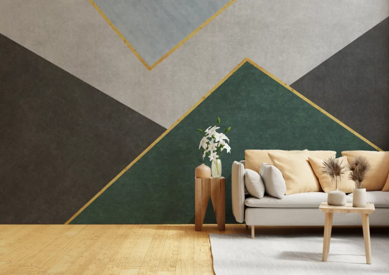 Modern Living Room Prismatic Pulse Abstract Wall Mural Modern Living Room Prismatic Pulse Abstract Wall Mural