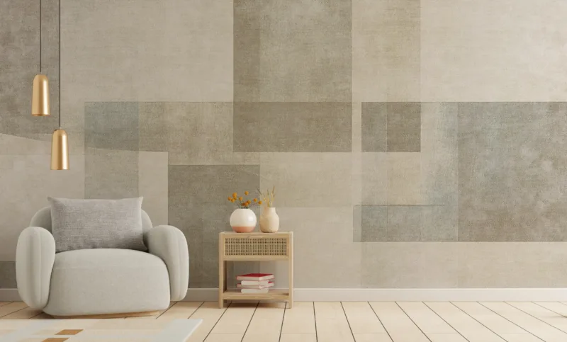 Monochrome Maze Abstract Wallpaper Mural