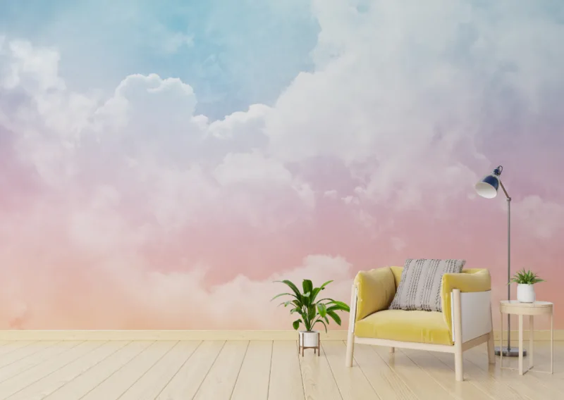 Nature Beauty Clouds Wall Design Wallpaper