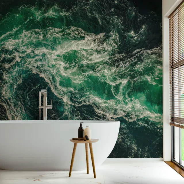 Ocean Green Beauty Wallpaper Design for Wall Ocean Green Beauty Wallpaper Design for Wall