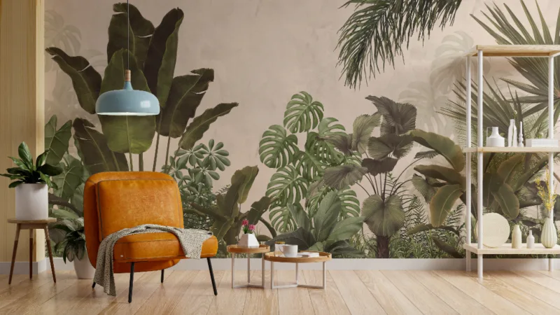 Palm Leaves Tropical Wallpaper Mural