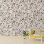 Pinkish Shade Unique Floral Pattern Wall Mural