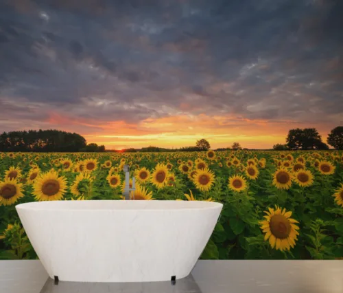 Sunflower Beauty Bathroom Wallpaper Sunflower Beauty Bathroom Wallpaper
