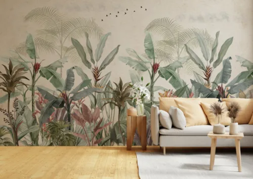 Top Living Room Green Tropical Wall Mural Top Living Room Green Tropical Wall Mural