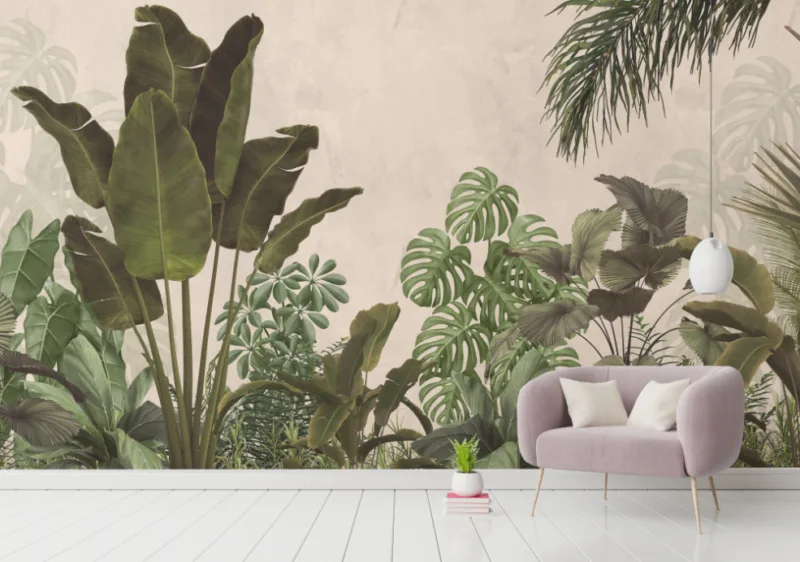 Tropical Heaven Peel and Stick Living Room Wallpaper