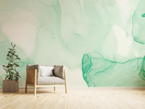 Green Watercolor Marble Wallpaper Mural Green Watercolor Marble Wallpaper Mural