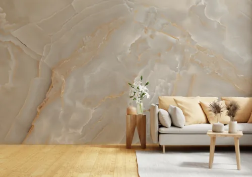 Light Brown Marble Wall Mural Living Room