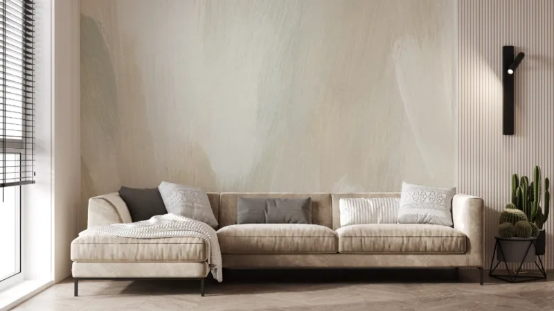 Neutral Tones Abstract Wallpaper Living Room