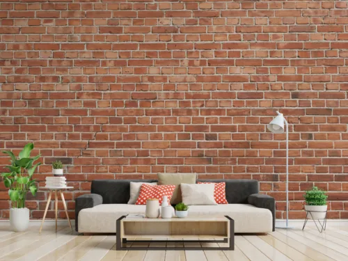 Red Color Brick Design Living Room Wallpaper Red Color Brick Design Living Room Wallpaper