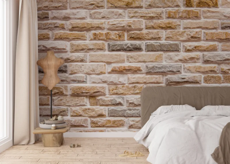 Rustic Brick Effect Bedroom Wallpaper Murals