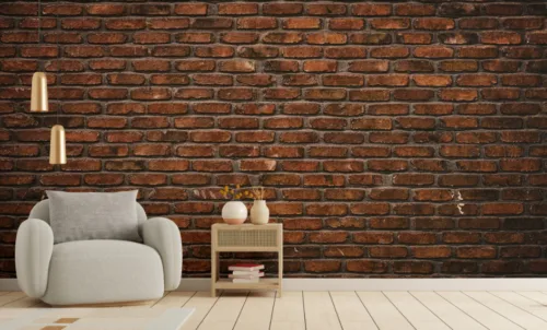 Rustic Dark Red Color Brick Wall Mural Art Rustic Dark Red Color Brick Wall Mural Art