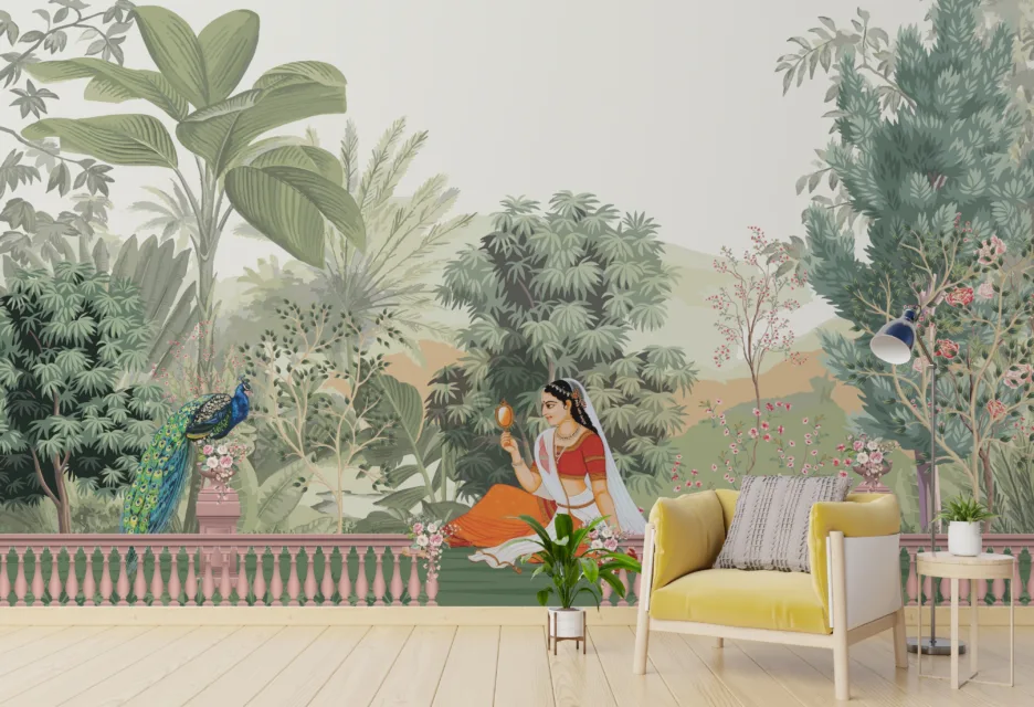 Peacock Garden Princess Wall Art Peel And Stick Mural Tropical Peacock Garden Princess Wall Art Peel And Stick Mural Tropical beautiful interior design for living room and drawing room