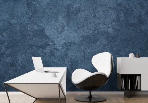 Blue Concrete Wallpaper with Smooth Texture for Minimalist Wall Design very Attractive and Dark Color Office Special Wall Decal